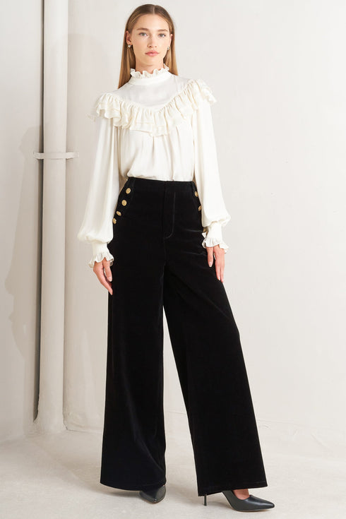 midnight-velvet-bonded-pants Flying Tomato - Sophia's Style-4